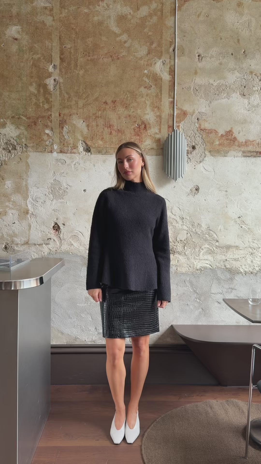 THE PEPLUM HIGH NECK KNIT